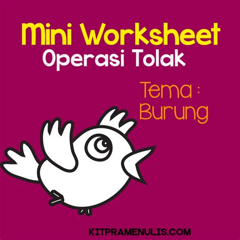 Lembaran Kerja Tema Burung Prasekolah Kertas Mewarna Burung Untuk