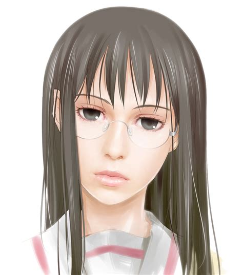 Shoumaru Gadget Box Minakami Mai Nichijou Highres 1girl Black Eyes Black Hair Glasses