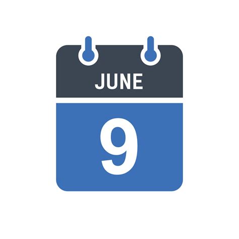 June 9 Calendar Date Icon 5260705 Vector Art At Vecteezy