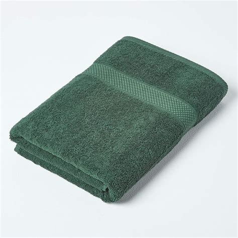 Homescapes Turkish Cotton Bath Towel Dark Green Very Soft And Absorbent