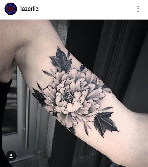 Peony Flower Tattoo Black And Grey Howtoaddribbontoachristmastreeideas