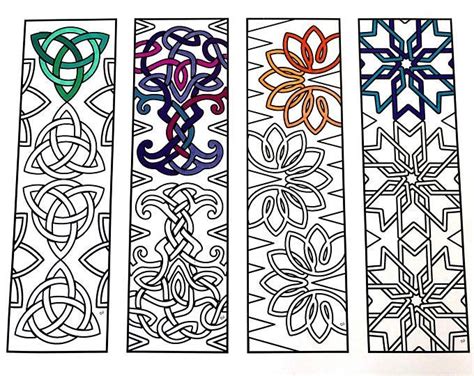 This project was made for a very busy week so my older students could learn about zentangles, practice their fine motor skills, and make a pretty card while they were at it. Geometric Bookmarks - PDF Zentangle Coloring Page | Zentangle desenler, Desenler, Zentangle