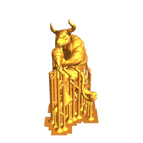 Minotaur Tabletop Miniature Pre Supported Stl