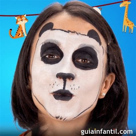 Maquillaje de oso panda para niños