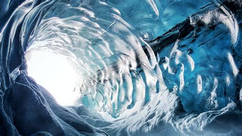 Download Wallpaper 2560x1440 Cave Ice Snow Ice Cave Iceland Widescreen 169 Hd Background