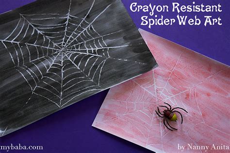 Crayon Resistant Spider Web Art Nanny Anita My Baba