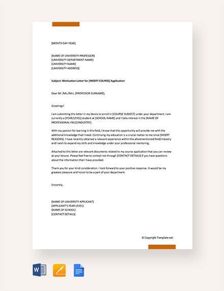 It gives a reason to the employer as to why you are the perfect fit for the job. FREE 4+ Sample Motivation Letter Templates in PDF | MS ...