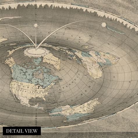 1893 Flat Earth Map Of The World Old Map Of The Square And Etsy