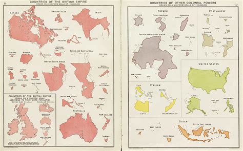 1926 Map Of Various European Colonial Empires To Scale History Map