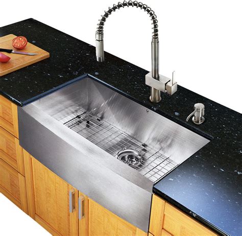 See more ideas about contemporary kitchen faucets, stainless steel kitchen faucet, stainless steel kitchen. All in One 33in. Farmhouse Stainless Steel Kitchen Sink ...