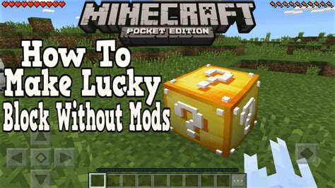 Minecrart Pe How To Make Lucky Block Without Mods Youtube
