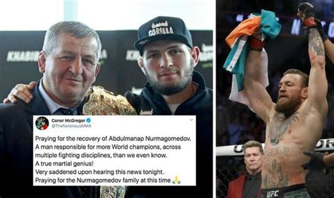 conor mcgregor sends classy message to khabib after news of champ s father being in a coma ufc