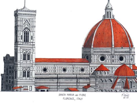 Florence Cathedral Italy Pen And Pencil Drawing For Prints Go To