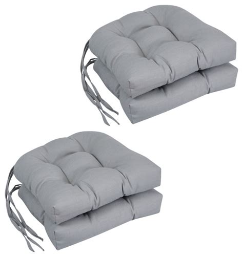 16 spun polyester outdoor u shaped tufted chair cushions set of 4 davos stone transitional