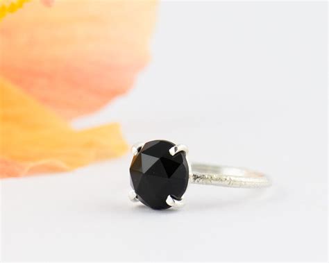 Black Onyx Ring February Birthstone Black Stacking Ring Etsy