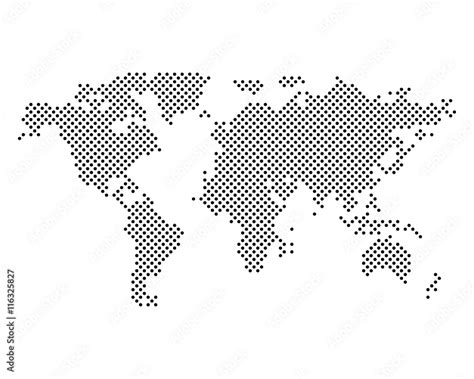 Dot World Map With White Background Stock Vektorgrafik Adobe Stock