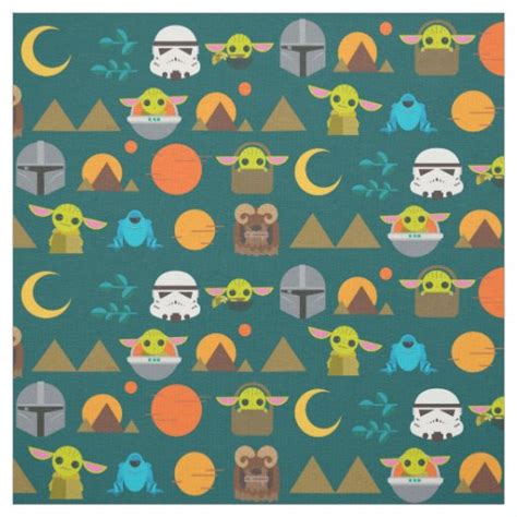 The Mandalorian And The Child Cute Travel Pattern Fabric In 2021
