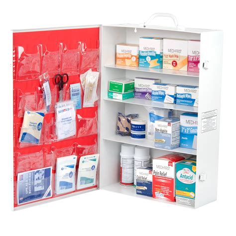 First Aid Kit Cabinet 4 Shelf Medique 909 Pcs Mfr Item 734m1