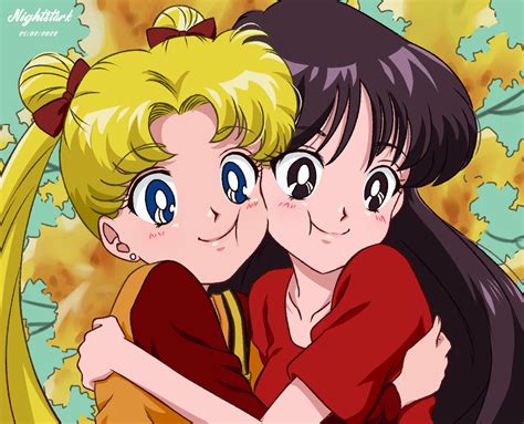 Tsukino Usagi And Hino Rei Bishoujo Senshi Sailor Moon Drawn By Nightstark Danbooru