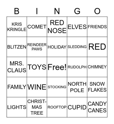 Happy Holidays Bingo Card