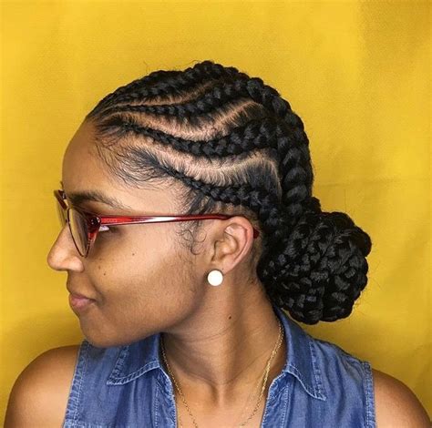 Goddess Braids With Low Bun Feed In Braids Hairstyles Cornrows Braids For Black Women