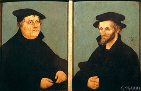 Cranach Ältere Luther And Melanchthon Portrait 1543 Art Print