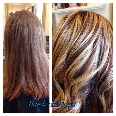 Multicolor highlights lowlights brown and blonde Chunky multi ...