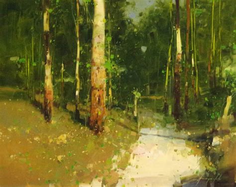 Forest Landscape Original Oil Painting Handmade Art One