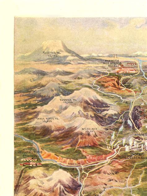 1910 Yellowstone National Park Map Print Produced From An Old Etsy