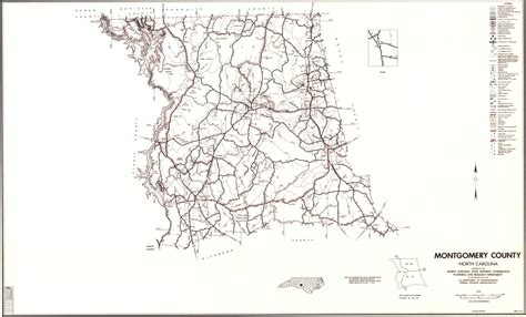 1972 Road Map Of Montgomery County North Carolina