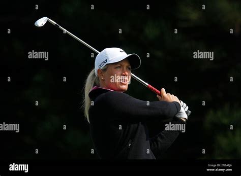 Suzann Pettersen Of Norway Follows Her Ball After Teeing Off On The 2nd