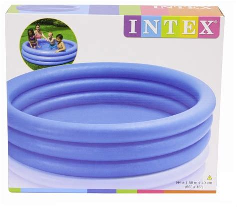 Intex Inflatable Crystal Blue 3 Ring Paddling Swimming Kids Pool Garden