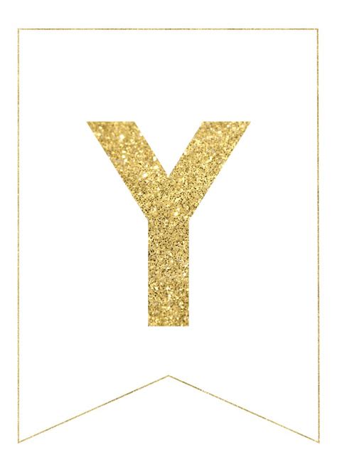 The Letter Y Is Made Up Of Gold Glitter