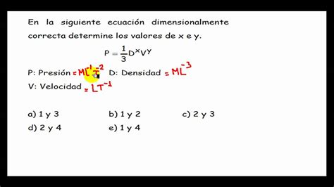 V0003 Ecuaciones Dimensionales Ejercicio De Matematicas Math