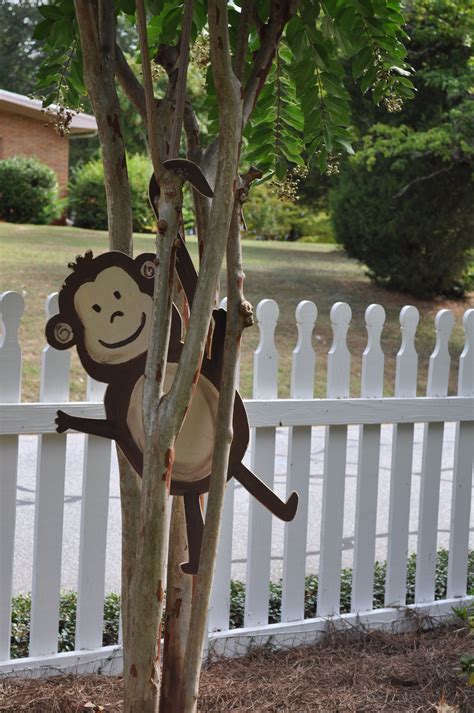 Jungle Party Ideas Monkey Decoration Monkey Cutout Made From Thin