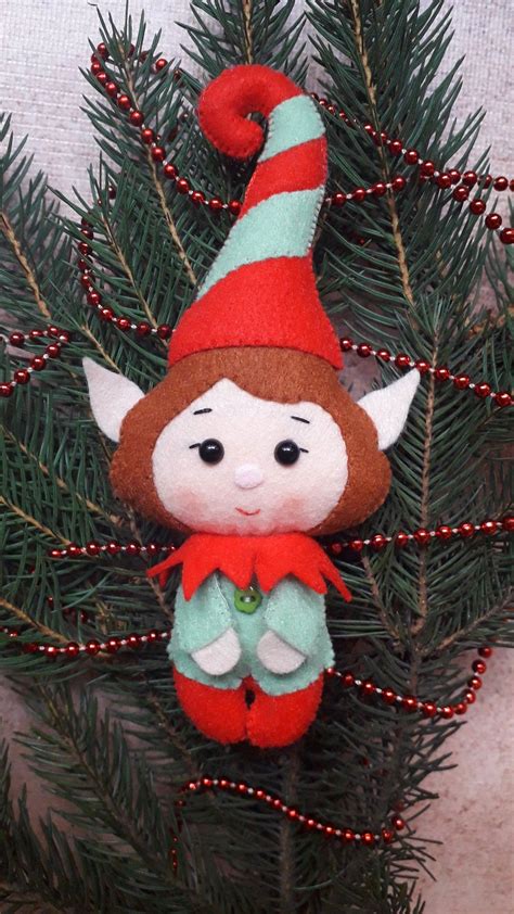 Christmas Elf Ornament Felt Christmas Santas Elf Etsy Felt
