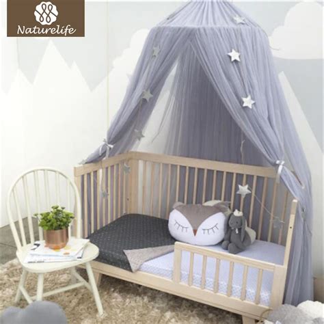 Mosquito net bed canopy hung dome princess lace round tent netting curtains home bedding room$45.19. Naturelife Round Baby Bed Mosquito Net Dome Hanging Cotton ...