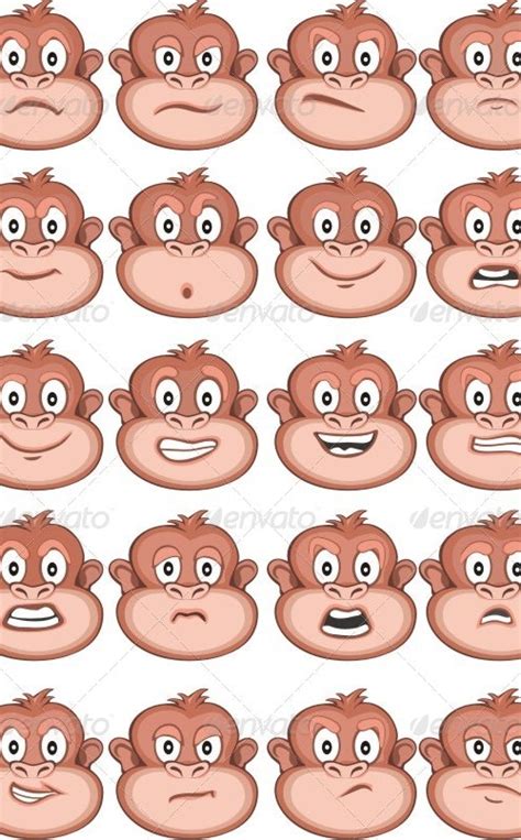 Monkey Expressions Vectors Graphicriver