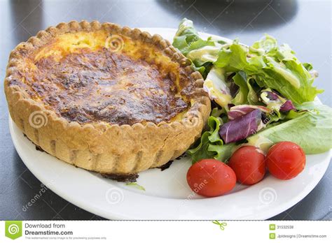 Quiche Lorraine Pastry With Salad Stock Photo Image Of Flaky Salad