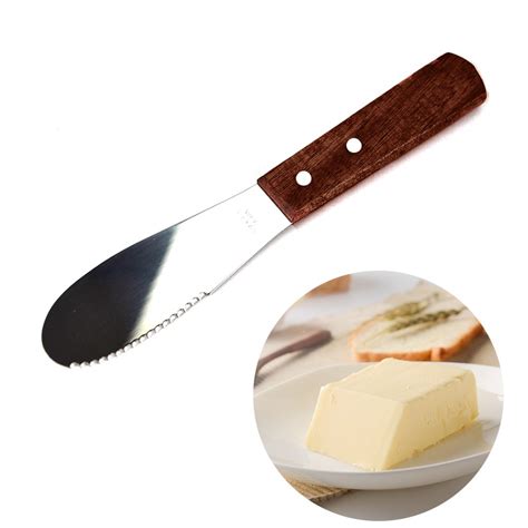 Stainless Steel Butter Knife Kitchen Wooden Handle Commercial Grade