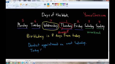kindergarten math lesson days   week youtube