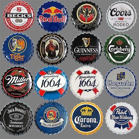 Luckyaboy Round Beer Bottle Caps Metal Tin Signs Plates Retro Wall
