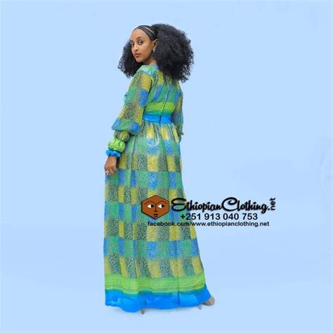 Rakeb Habesh Chiffon Dress Ethiopian Traditional Dress Ethiopian
