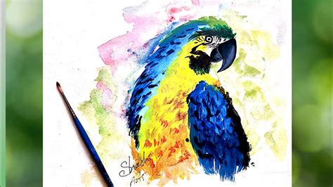 Easy Parrot Paintingwater Colour Parrot Painting Tutorialhow To Paint