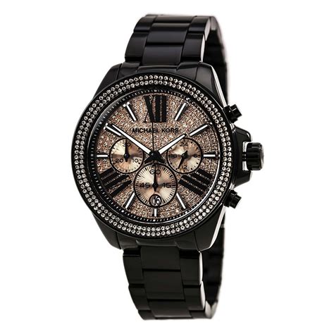 Discover designer watches on the official michael kors website. Ladies Michael Kors Rose Gold & Black Chronograph Ladies ...