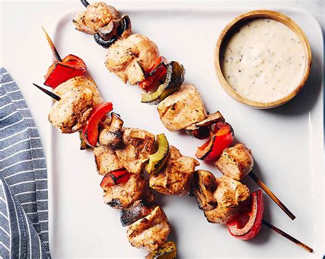 Mediterranean Shish Kebab With Grainy Mustard Aioli Sauce Chicken Ca