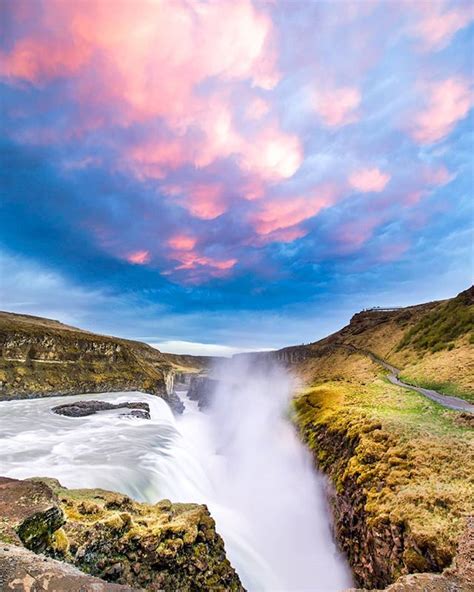 Some Amazing Cloud Formations Above The Gullfoss Waterfall In Iceland