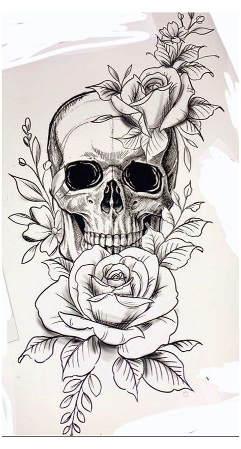 Skull Tattoo Stencil Skulltattoostencil Floral Skull Tattoos