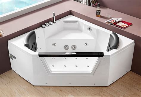 Eago Am156etl 5 Ft Clear Corner Acrylic Whirlpool Bathtub For Two Luxury Freestanding Tubs