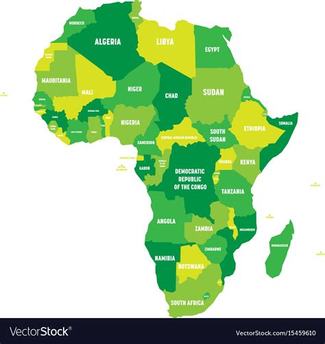 Political Map Of Africa In Four Shades Of Green Vector Image